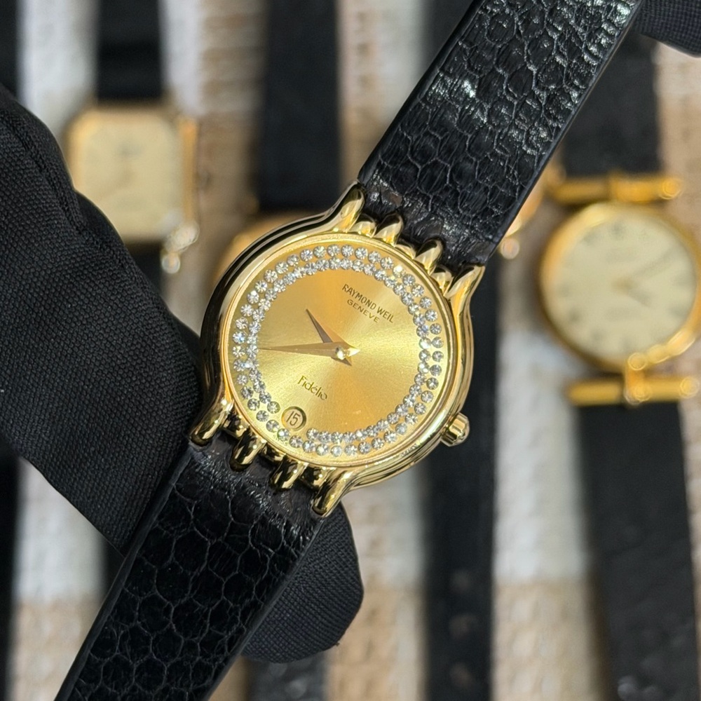 Vintage 1990s Raymond Weil Fidelio Women’s Watch - Crystal Set Halo Dial - Picture 7 of 9